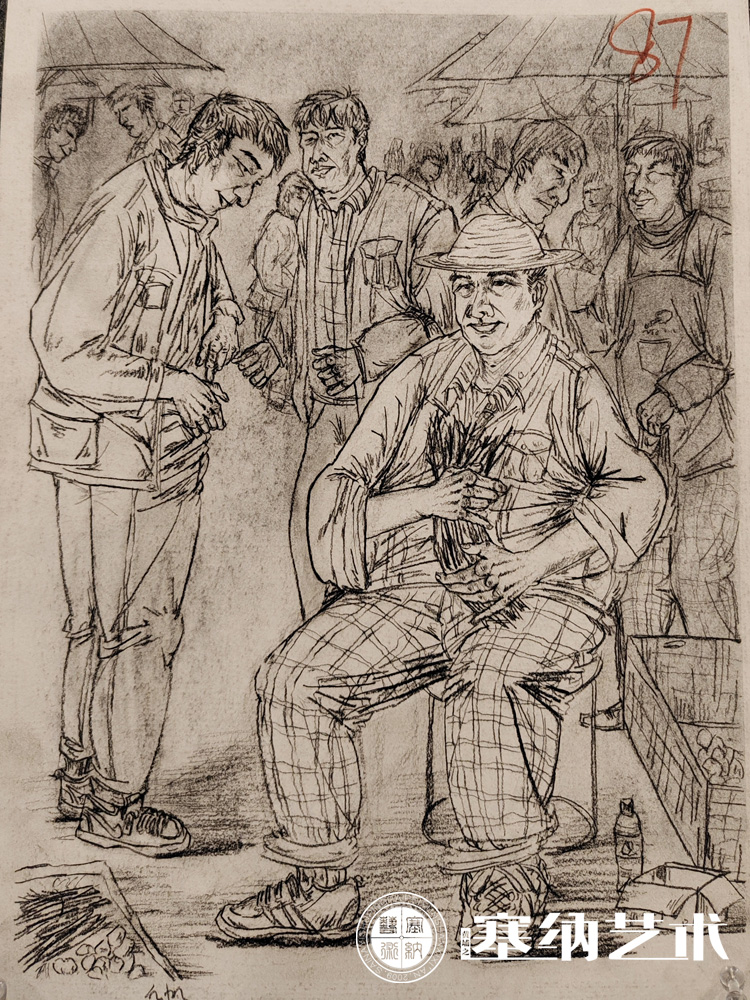 西安塞纳美术学员速写作品-15